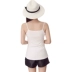 Sling vest của phụ nữ đáy áo mùa hè đoạn ngắn màu trắng hoang dã mặc Slim không tay rắn màu áo sơ mi sinh viên