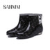 Sanmingmei mùa xuân và mùa hè ống ngắn thời trang mưa khởi động phụ nữ trượt mưa khởi động người lớn giày không thấm nước nữ 820 Rainshoes