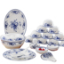 Bộ bát đĩa gốm sứ Jingdezhen 56 dao kéo bằng sứ đặt men Hàn Quốc trong bộ đồ ăn bằng sứ màu xanh và trắng - Đồ ăn tối đĩa nhựa Đồ ăn tối