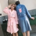 Biểu cảm ngộ nghĩnh cặp đôi váy ngủ cho nam và nữ mùa thu đông cộng với áo choàng tắm dài dễ thương Hàn Quốc lông cừu dài tay dày - Night Robe