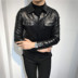 2017 mùa thu và mùa đông người đàn ông mới ve áo Slim-fit da xe gắn máy áo khoác thanh niên Hàn Quốc phiên bản của chiếc áo khoác nhỏ thủy triều Quần áo lông thú