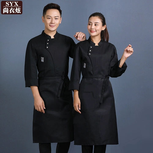 Шеф-повара Работа в одежде мужская осенняя и зимняя одежда с длинными рукавами, кухонная одежда, кухонная одежда, магазин тортов, выпекать одежду шеф-повара высокого класса
