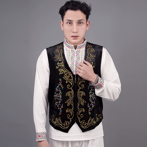 Мужской жилет, костюм, китайский стиль, с вышивкой