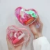 Hàn Quốc dễ thương trong suốt thạch thạch tình yêu đồng xu ví nhỏ Harajuku cô gái tươi trái tim túi tiền nhỏ túi mỹ phẩm