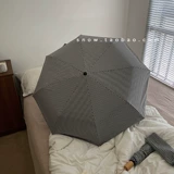 Черно -белая сетка/INS Simple Vinyl Sun Embrella Girl Sunny Umbrella Двух -складная складная ручка с твердым деревом солнечным кремом