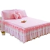 Shen Hao nhà dệt new single-layer bông pha lê tình yêu ren giường váy cotton giường bìa Công Chúa mùa xuân và mùa hè ren trải giường