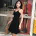 Mùa hè mới của Hàn Quốc phiên bản của chic sexy V-Cổ chữ thập strap dress Slim mỏng cao eo đáy Một từ váy nữ đầm xòe cao cấp A-Line Váy