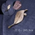 Đơn giản Hàn Quốc trâm văn học fan lá pin giả ngọc trai lá trâm nữ áo khoác cổ áo hoa phụ kiện - Trâm cài