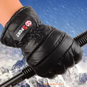 Mùa đông dày sang trọng giả da chống gió chống trượt lạnh ấm xe máy điện đi xe trượt tuyết đầy đủ ngón tay