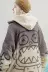 Calmmind Little Monster Gradient Polar Lông cừu cardigan Cặp đôi Bông Phụ nữ Mùa thu Thin Loose Tide Quốc gia - Bông