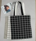 Шоппер, японская хлопковая сумка на одно плечо, из хлопка и льна, Южная Корея