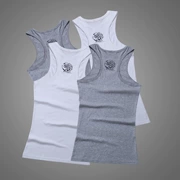 Xia Nan trẻ in vest mồ hôi thấm thấm nam tập thể dục vest vòng cổ Slim Hàn Quốc cotton