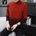 Playboy đích thực mùa thu mới thanh niên cổ cao áo len dốc áo len áo thun nam Hàn Quốc giản dị - Áo len cổ tròn