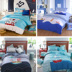 Cậu bé mùa xuân và mùa hè phim hoạt hình màu xanh cotton ba hoặc bốn bộ Địa Trung Hải quilt cover trẻ em sản phẩm giường cotton sheets 1.5 m giường Bộ đồ giường bốn mảnh