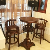 Американское барное кресло с твердым деревом стул, табличка стола табурета, столешница американское барное столовое батончик, вращающийся высокий стул