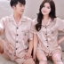 2018 người đàn ông mới và phụ nữ lụa vài bộ đồ ngủ mùa hè băng lụa ngắn tay quần hai mảnh phù hợp với kích thước lớn dịch vụ nhà đồ bộ mặc nhà bằng vải thun Cặp đôi