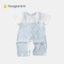 Tong Tai Kai Kai mở áo khoác jumpsuit trẻ sơ sinh chàng trai và cô gái bé mùa hè ngắn tay romper cotton nửa tay áo robe bodysuit cotton cho bé Áo liền quần