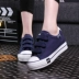 New low-cut bên trong tăng Hàn Quốc phiên bản của giày có đế dày giày nữ Velcro giày trắng khóa giản dị giày của phụ nữ sinh viên