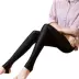 Quần bóng của phụ nữ mỏng mùa xuân và mùa thu băng lụa mặc mỏng eo cao chín điểm quần legging cỡ lớn quần co giãn chân - Quần tây thường