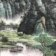 Картина 千峰竞秀白雪石风格漓江山水桂林漓江南山水字画客厅办公室装饰画