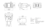 Card AC Power Socket промышленные розетки Американские розетки два -отверстие размер 26*16 мм