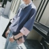 Hồng Kông phong cách mùa xuân và mùa hè của nam giới Hàn Quốc ulzzang loose Harajuku bf gió couple áo len giả hai mảnh tay áo t-shirt sinh viên hoodie nam đẹp Áo len