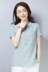 Áo thun cotton và vải lanh tay ngắn cho nữ 2019 hè mới che bụng đã mỏng mỏng size lớn trắng lanh top - Áo phông áo polo nữ tay lỡ Áo phông