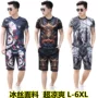 2018 mùa hè mới ngắn tay T-Shirt phù hợp với quần short nam 衩 xu hướng trẻ và trung niên tay áo XL hai mảnh đồ bộ nam