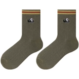 Ретро демисезонные мультяшные носки, трендовые гольфы подходит для мужчин и женщин для влюбленных, средней длины, с вышивкой