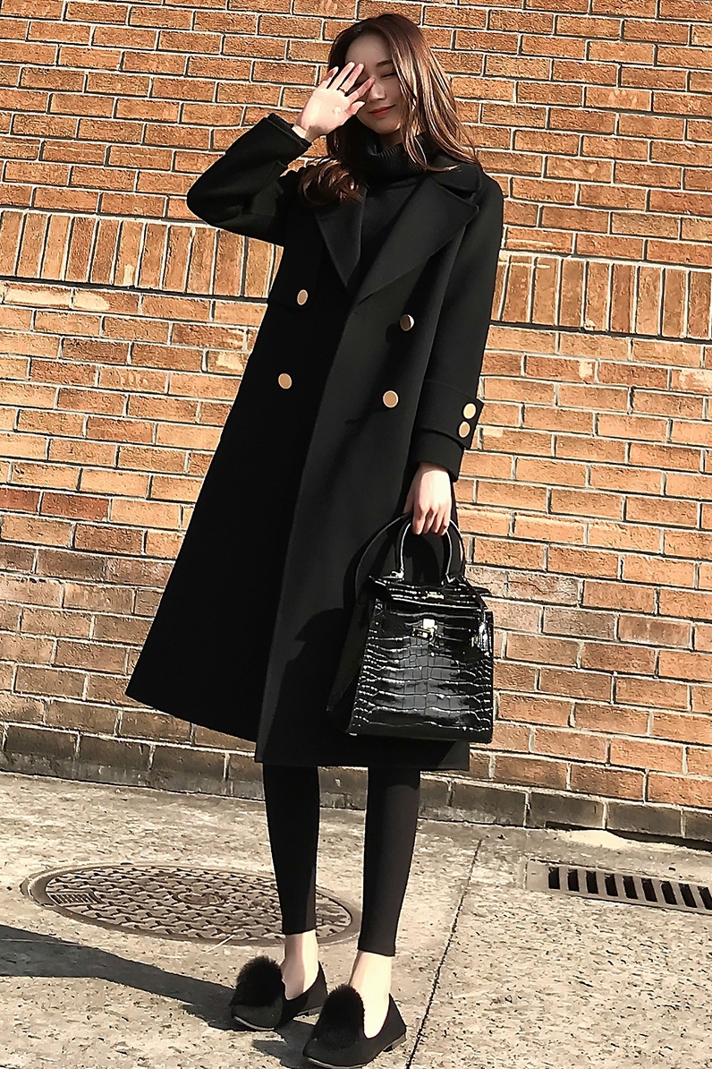 Пальто черное для девушек
