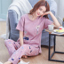 Mùa hè bông đồ ngủ nữ ngắn tay quần Hàn Quốc phiên bản của sinh viên tươi dễ thương có thể mặc một dịch vụ nhà hai mảnh phù hợp với Giống cái