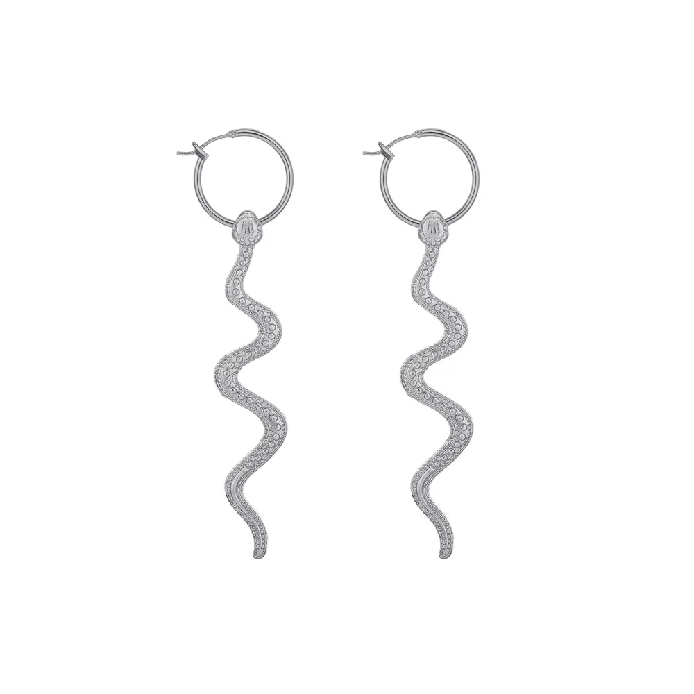 Snake Earring ladies个性夸张长版蛇纹蛇耳针耳环饰серьги