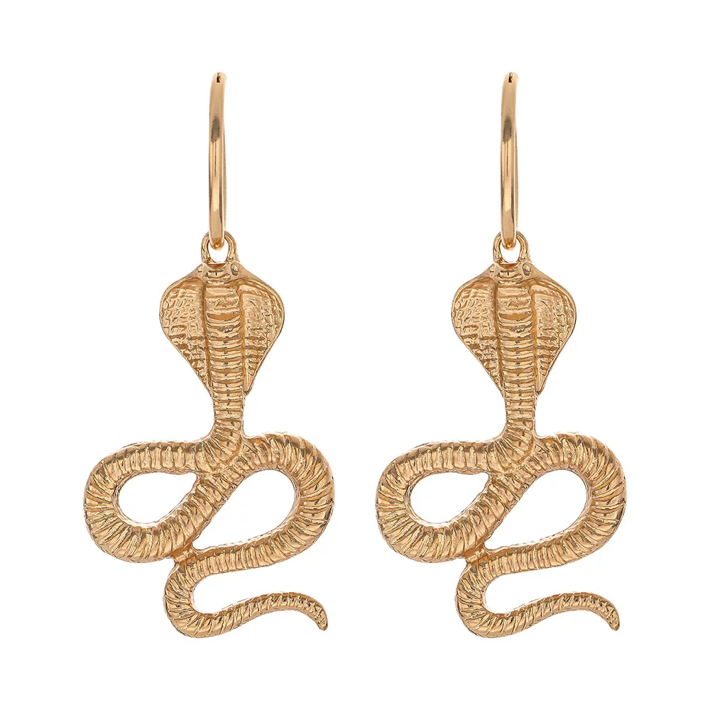 Snake Earring ladies个性夸张长版蛇纹蛇耳针耳环饰серьги