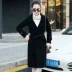 Chống giải phóng mặt bằng len áo khoác nữ phần dài Hàn Quốc phiên bản 2018 mới dày mùa thu và mùa đông mô hình trên đầu gối áo len áo len cardigan Trung bình và dài Coat