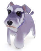 DIY tay lắp ráp ba chiều mô hình giấy động vật Schnauzer dog 3D mô hình giấy origami đồ chơi trẻ em