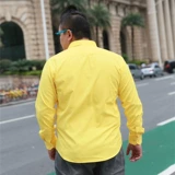 Желтая большая рубашка, большой размер, свободный крой