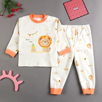 Mùa xuân và mùa thu Elegance Island Cotton Turtleneck Bộ đồ lót Baby Boy Baby Baby Quần áo mùa thu không có xương khâu bộ cotton thu đông bé trai