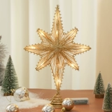 Рождественская елка верхняя звезда взрыв звезда Железное чистое полое золотое и серебряное батарея emaCon Пентагональная рождественская рождественская елка