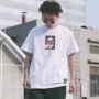 MRXXX Harajuku retro nhân vật sơn dầu T-Shirt nam ngắn tay những người yêu thích ulzzang từ bi sinh viên hoang dã áo sơ mi áo sơ mi nam