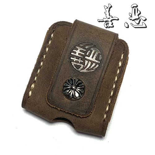 Кожаная зажигалка, чехол ручной работы, воловья кожа, из натуральной кожи