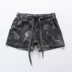 Châu âu và Hoa Kỳ gió tối đen ngụy trang quần short vài mô hình cotton eo quần turban Wei quần thể thao quần phụ nữ