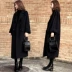 Chống mùa đen áo khoác nữ phần dài 2018 mới lỏng mỏng Hàn Quốc phiên bản của Hepburn retro len áo len nữ