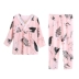 Hàn Quốc phiên bản của bộ đồ ngủ phụ nữ mùa xuân và mùa hè dệt bông vải thiết lập dài- tay bông lụa mỏng phần bông nhân tạo dịch vụ nhà kích thước lớn Bộ Pajama