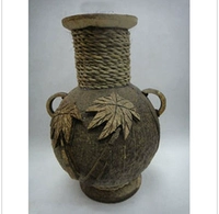 Hainan Sanya Национальная кокосовая раковина цветочная бутылка ручной работы натуральная ваза Усовершенствование дома Цветочная расположение баночка