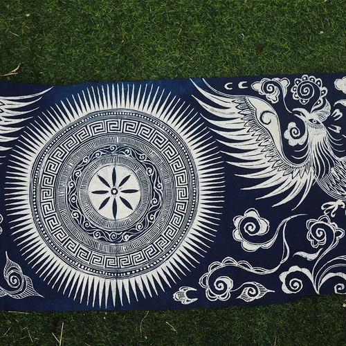 Shuijiafang Miao, Maju Dye Guizhou Handicrafts, растения синий краситель Phoenix Auspicious Table Flag мебель мебель