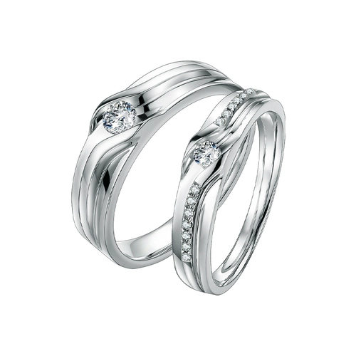 Платиновое обручальное кольцо для влюбленных подходит для мужчин и женщин, золото 750 пробы, один карат
