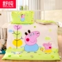 Bông lợn Peggy quilt cover mảnh duy nhất 1.2 m1.5 mét giường bông quilt cover phim hoạt hình mẫu giáo trẻ em ba mảnh gối kèm chăn