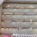 Nhà kem Ngọc trai nhỏ Nhẫn mịn Nhật Bản Cô gái Tokyo Khảm Cỏ ba lá V Cross Star Opal Ring - Nhẫn