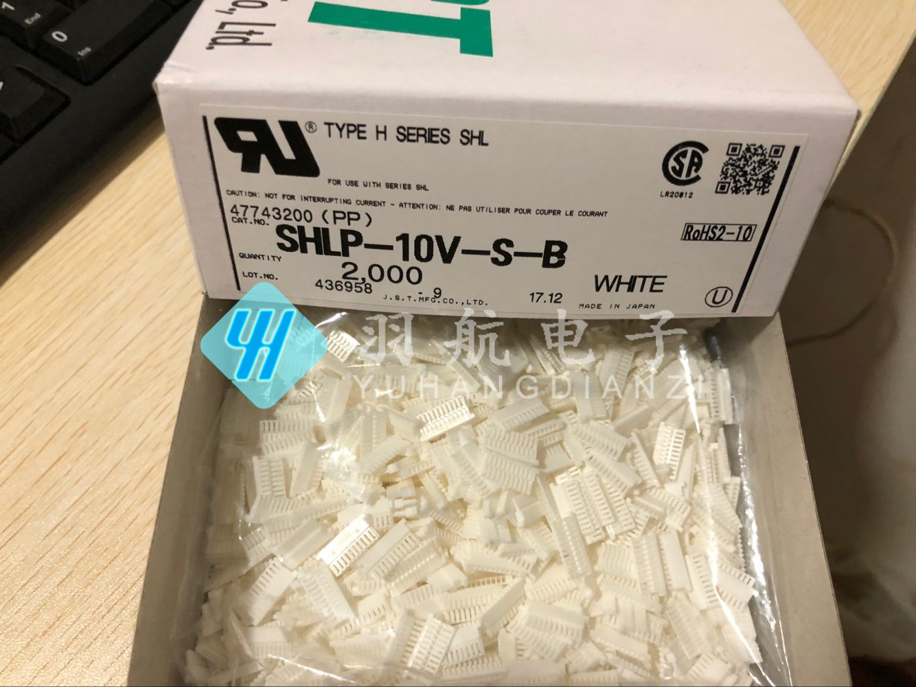 Đầu nối JST Vỏ nhựa SHLP-10V-SB 10P Khoảng cách 1.0MM vị trí ban đầu một lần bắt đầu