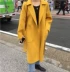 Áo len ren thắt eo nữ dài phần phiên bản Hàn Quốc 2018 mùa đông mới học sinh giảm béo cộng với áo khoác cotton áo gió Trung bình và dài Coat